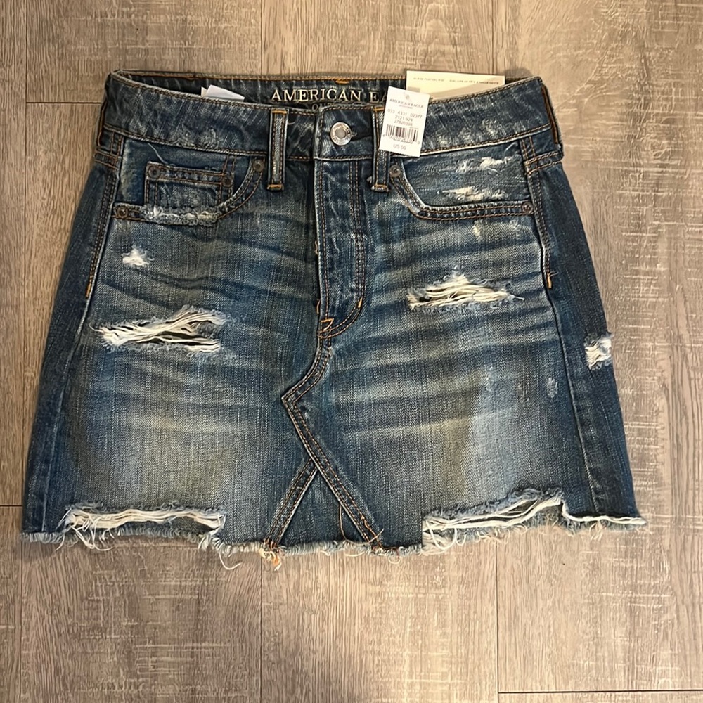 NWT American Eagle Hi-Rise Festival Mini Jean Skirt